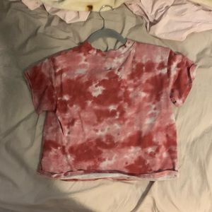 Red and white tie-dye Mickey Mouse T-shirt